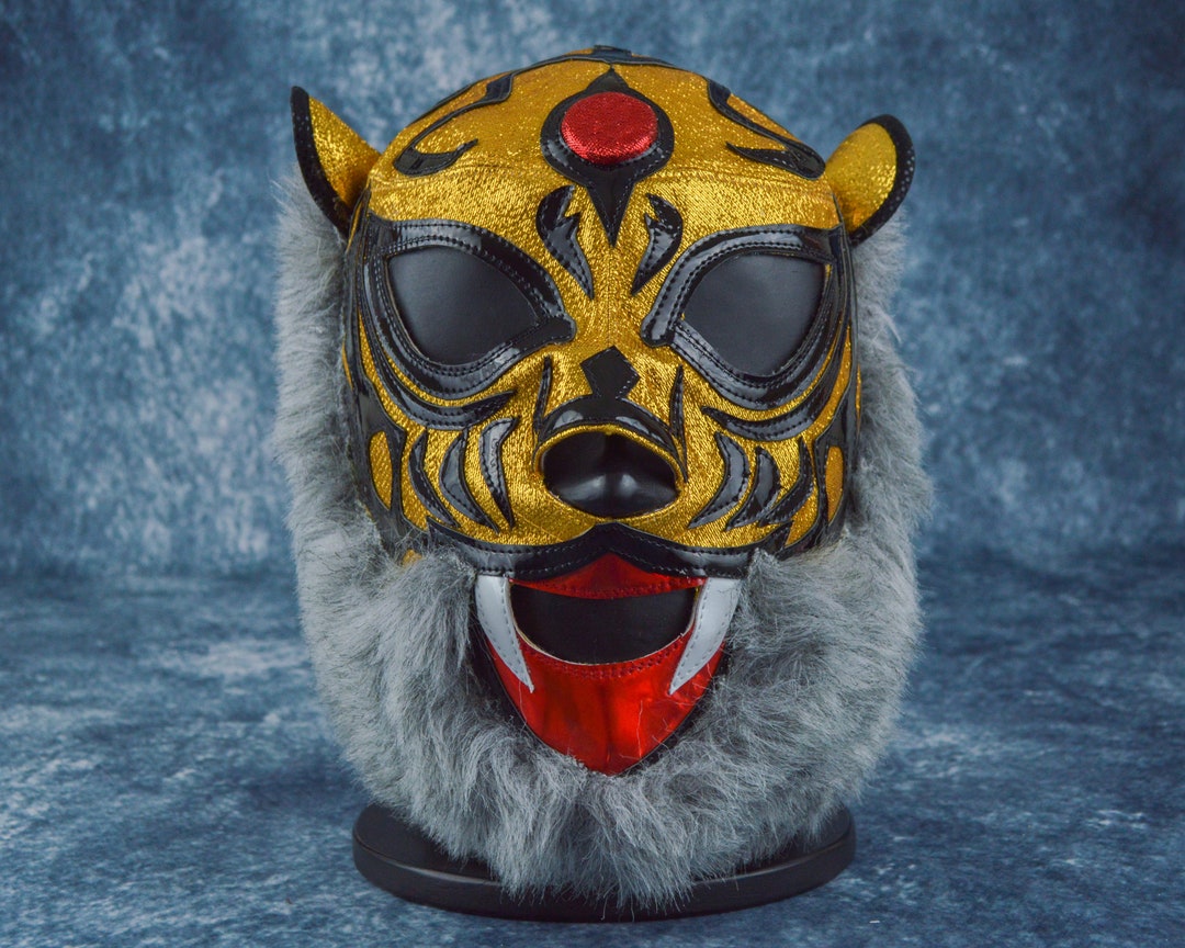 Tiger Gold Wrestling Mask Lucha Libre Mexican Luchador Mask - Etsy