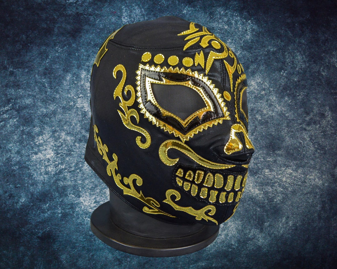 Sanson Gold Luchador Mask Lucha Libre Mexican Wrestling Mask for Adult