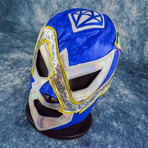 Blue Snake Luchador Mask Mexican Wrestling Mask Lucha Libre Halloween Costume Adult Mask image 9
