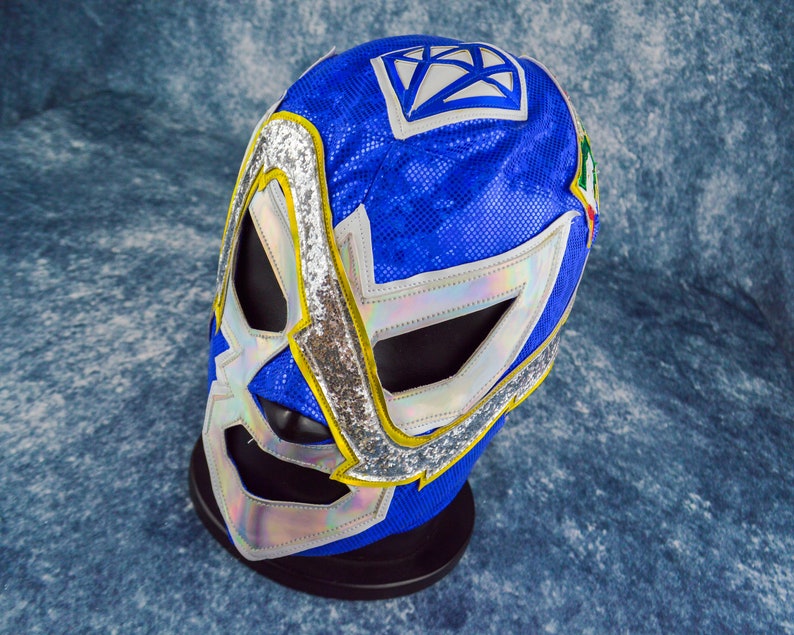 Blue Snake Luchador Mask Mexican Wrestling Mask Lucha Libre Halloween Costume Adult Mask image 9