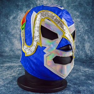 Blue Snake Luchador Mask Mexican Wrestling Mask Lucha Libre Halloween Costume Adult Mask image 1