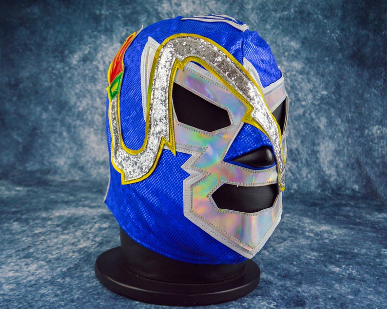 Blue Snake Luchador Mask Mexican Wrestling Mask Lucha Libre Halloween Costume Adult Mask image 1
