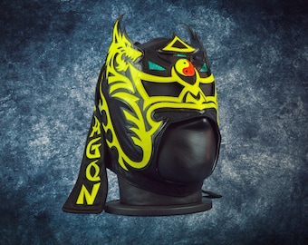 Máscara de lucha libre mexicana auténtica / Máscara de luchador hecha a mano / Lucha libre profesional, cosplay, disfraz de Halloween / Dragón