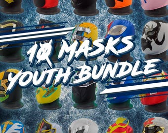 ¡Máscaras de lucha libre listas para la fiesta! / Paquete de 10 máscaras de lucha libre mexicanas auténticas / Máscara de luchador hecha a mano