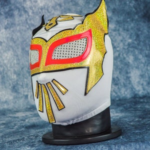 Máscara de lucha libre mexicana auténtica / Máscara de luchador hecha a mano / Lucha libre profesional, cosplay, disfraz de Halloween / Cyber Angel