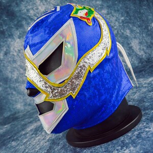 Blue Snake Luchador Mask Mexican Wrestling Mask Lucha Libre Halloween Costume Adult Mask image 4