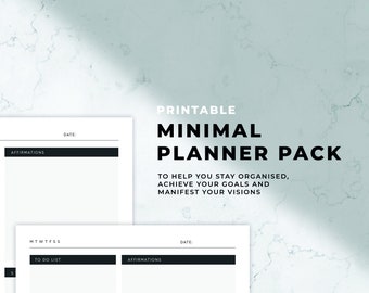 Minimal Printable Planner Collection (A4) | Goal Setting, Habit Tracker, Weekly Planner for Personal Development and Organisation