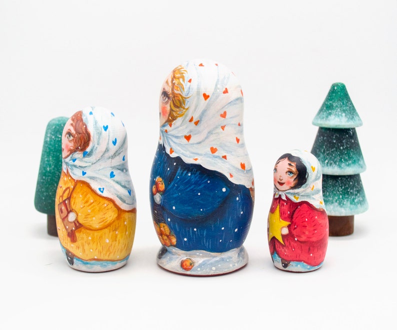 Matryoshka doll cute Nesting dolls. Christmas ornaments. Hand Etsy