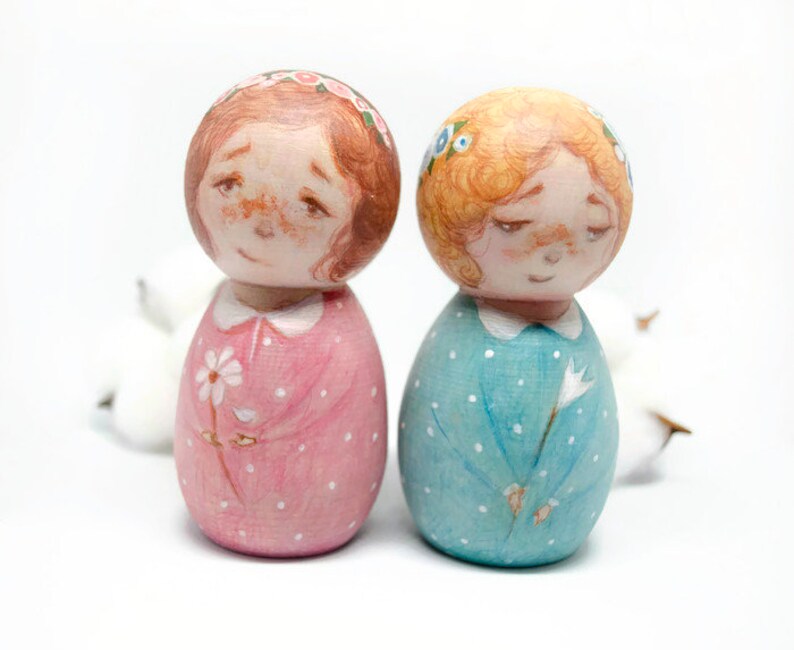 kokeshi peg dolls