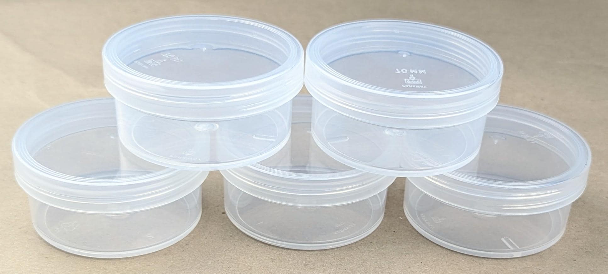 大容量6オンス透明プラスチック容器（ねじ込み式蓋付き）（89mm