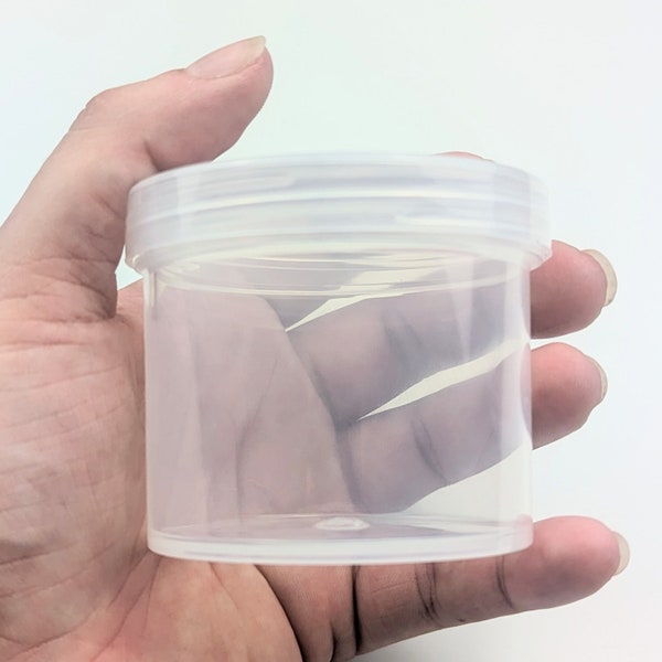 4 oz Clear Plastic Container with Clear or White Screw Top Lid