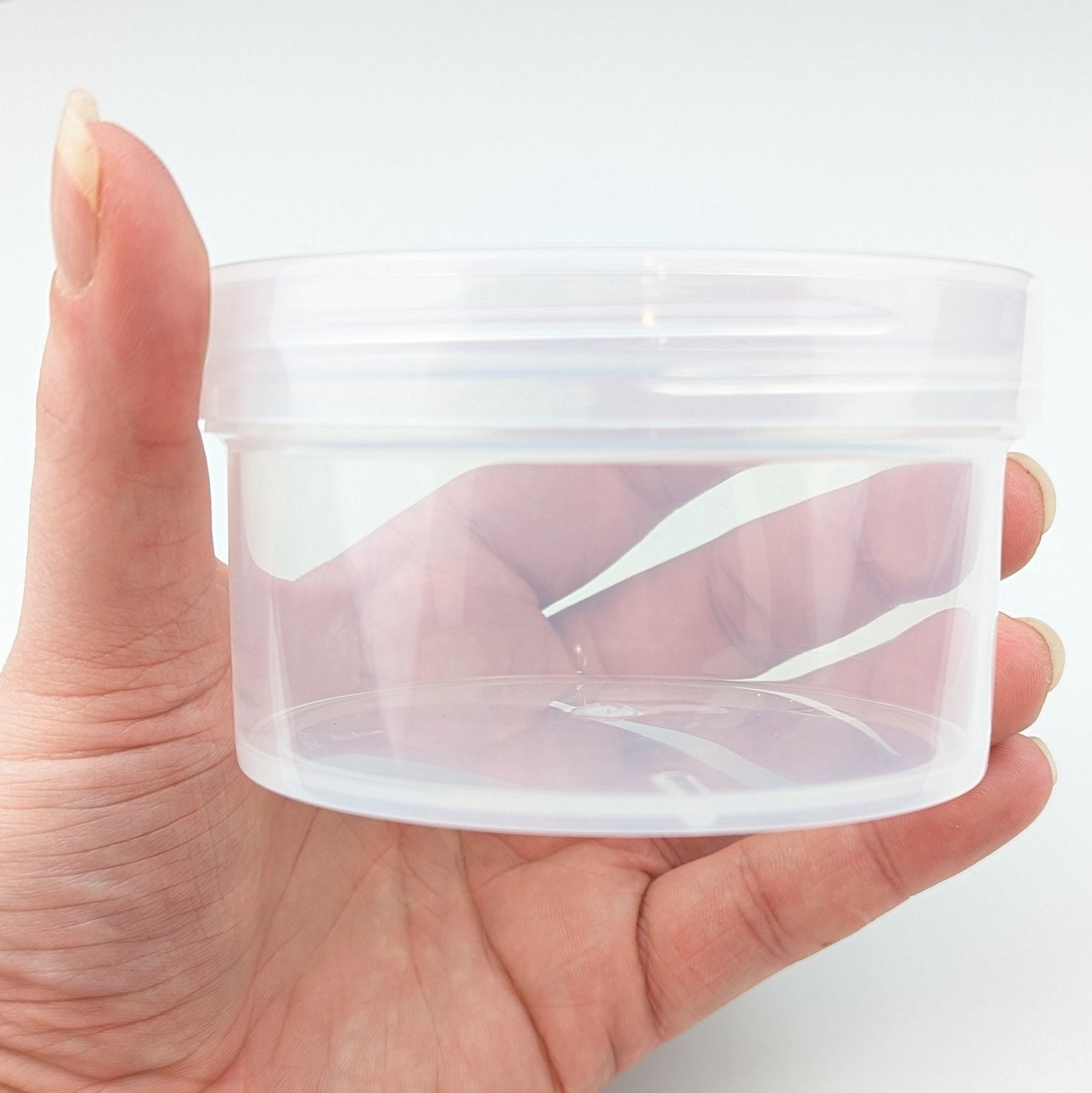 大容量6オンス透明プラスチック容器（ねじ込み式蓋付き）（89mm
