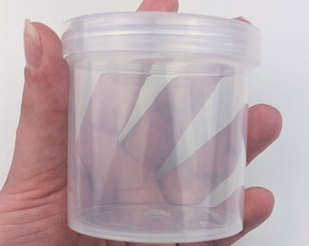 6 oz Clear Plastic Container with Clear or White 70mm Screw Top Lid