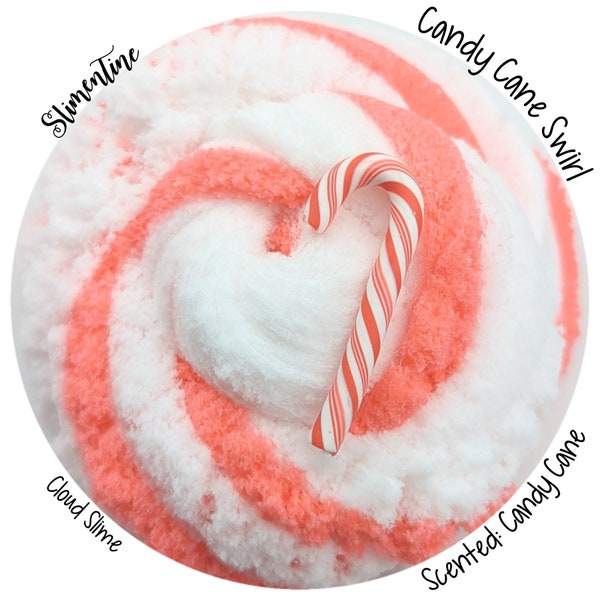 Candy Cane Swirl Cloud Slime ~Scented~