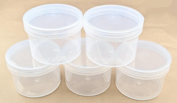 BULK 8 Ounce Clear Plastic Containers with Screw Top Lids (89mm)