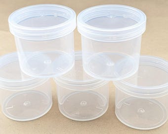BULK 4 Ounce Clear Plastic Containers with Screw Top Lids (70mm)
