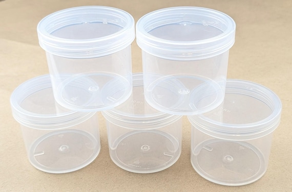 BULK 4 Ounces Clear Plastic Containers With Clear White or Black 70mm Screw Top Lids Etsy UK