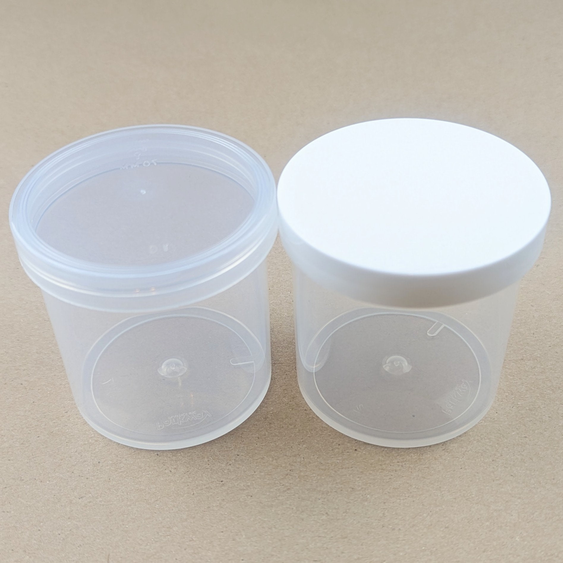 Uline Clear Containers Clear Strong Plastic Slime 10 Oz White Lid