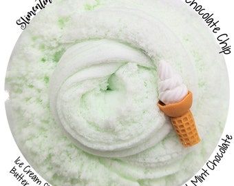 Mint Chocolate Chip Ice Cream Cloud Dough Slime ~Scented~