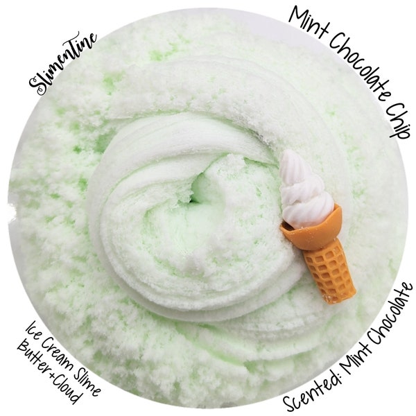 Mint Chocolate Chip Ice Cream Cloud Dough Slime ~Scented~