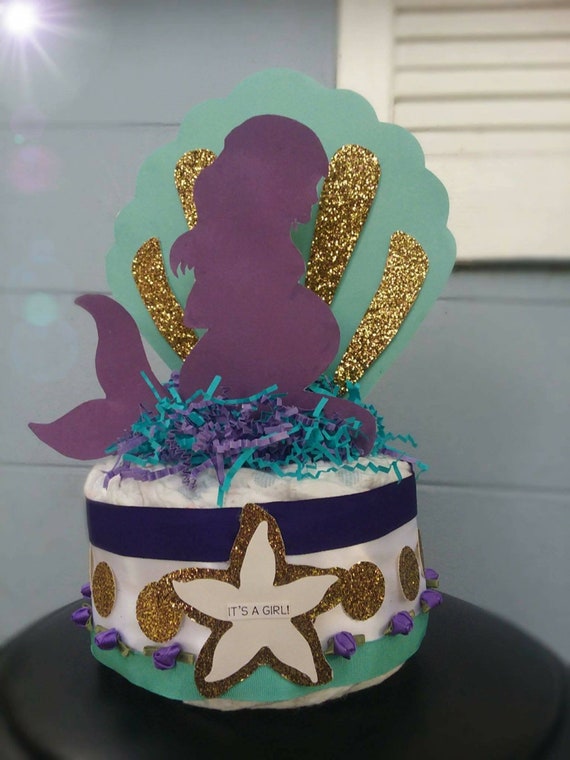 little mermaid baby shower cake