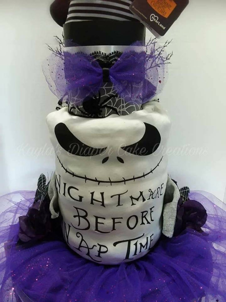 Nightmare Before Christmas Diaper Cake Jack Skellington Baby Shower Pregnant Sally Tim Burton