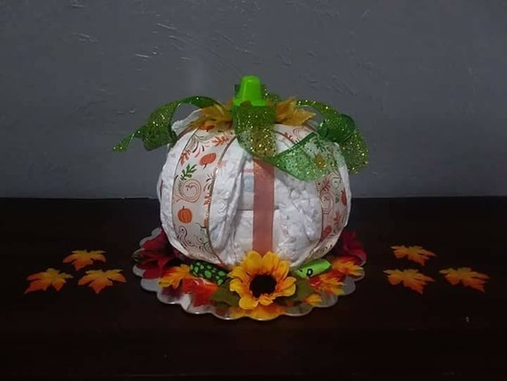 pumpkin diaper cake