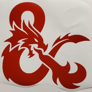 Dungeons and dragons decal, Vinyl Dungeons and Dragons decal, DnD vinyl decal, DnD Dragon decal,