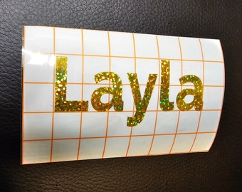 Gold Holographic Vinyl Letter Decal