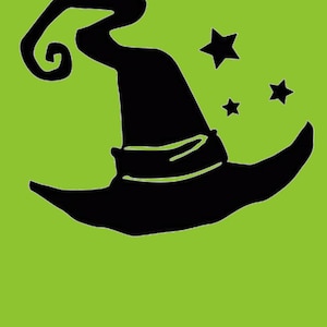 Witches hat with stars vinyl decal sticker, Witches hat with stars vinyl decal,