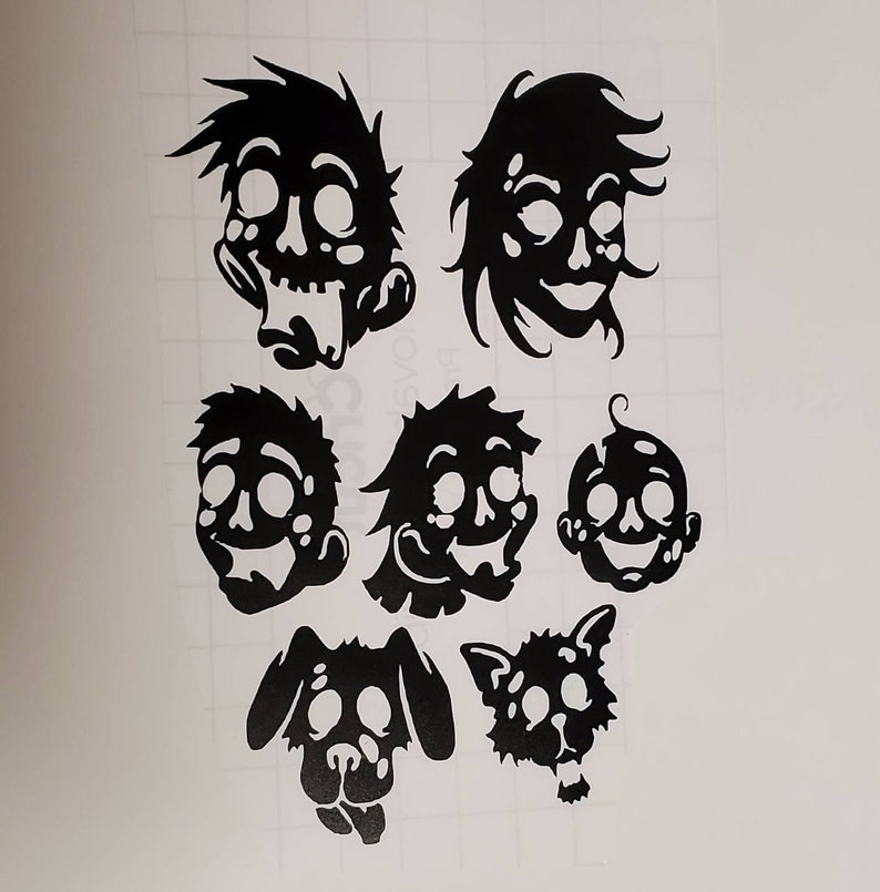 Family Of Zombie Head Vinyl Decals Zombies Zombie Head Family Vinyl Decals Zombie Heads Paper Party Supplies Stickers Labels Tags Kromasol Com