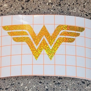 Holographic Wonder Decal, Gold Wonder Decal, Holographic Woman Decal