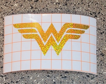 Holographic Wonder Decal, Gold Wonder Decal, Holographic Woman Decal