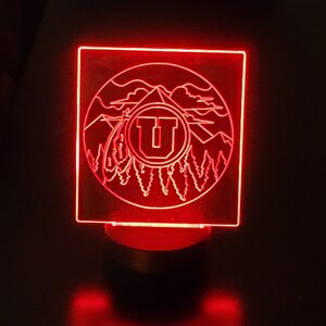 Utes 3D night light, Utah Utes 3D Illusion Art Light, Geeky 3D Illusion Art Light