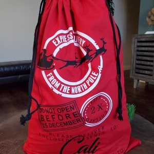Personalized Santa Sack Christmas Sack Christmas Santa Bag,Santa bag Custom Santa Tote Christmas Gift Bag Jumbo Size Bag Kid Family Children