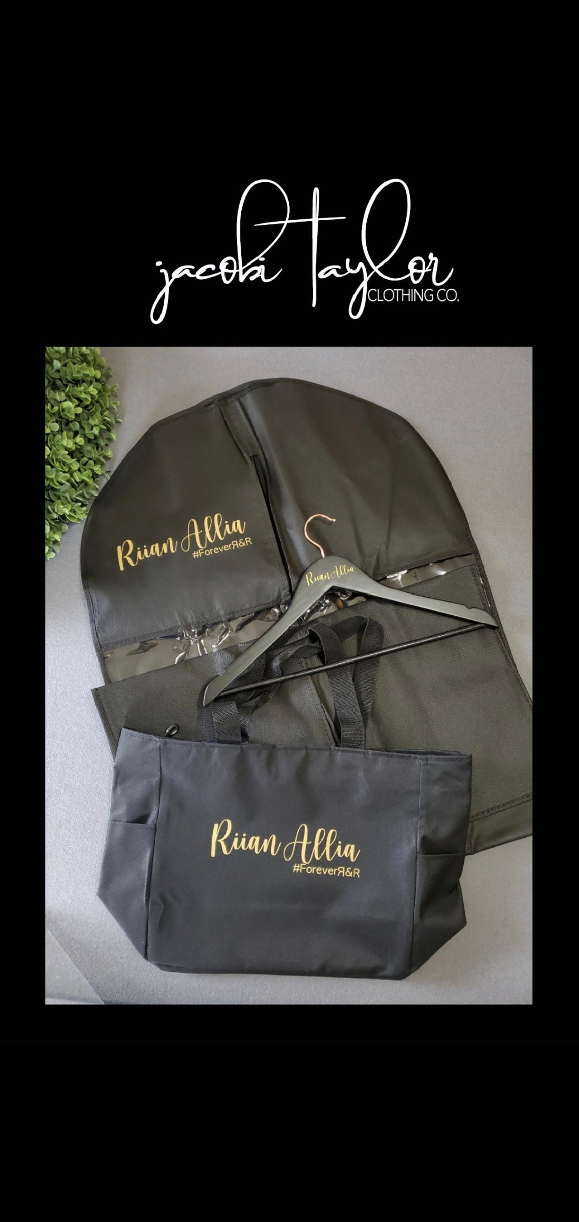 Personalized Garment Bag With Hanger and Tote Bag Personalized Wedding