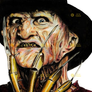 Freddy Krueger- a giclee print by artist Westin Hart Tromburg of GrubmortArt.