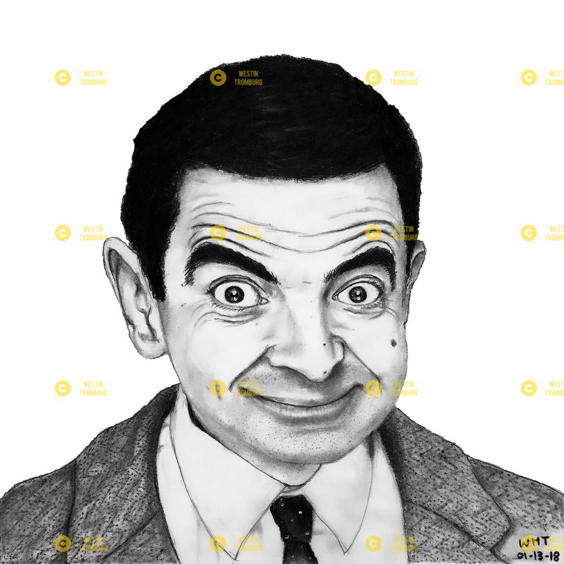 Mr. Bean An 8x 8 giclee print by artist Westin | Etsy
