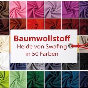 Uni Baumwollstoff Heide von Swafing, Uni Farben, einfarbig, STANDARD 100 by OEKO-TEX® Meterware ab 50 cm Bild 1