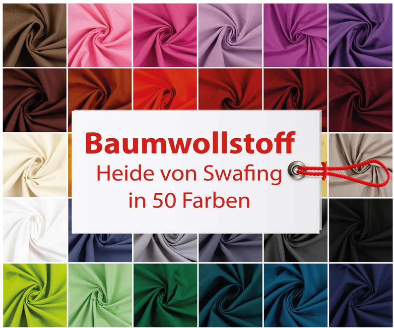 Uni Baumwollstoff Heide von Swafing, Uni Farben, einfarbig, STANDARD 100 by OEKO-TEX® Meterware ab 50 cm Bild 1