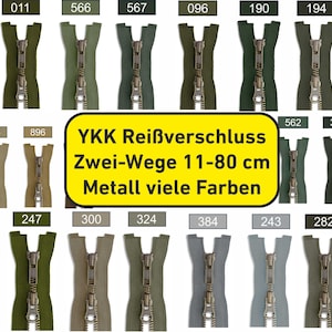 2-way YKK metal zipper #5 separable 11–80 cm YKK zipper in many colors for jackets & coats