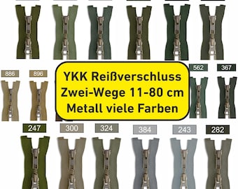 2-way YKK metal zipper #5 separable 11–80 cm YKK zipper in many colors for jackets & coats