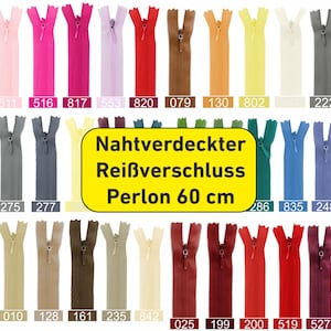 Concealed zipper 50-60 cm – non-separating – many colors – zipper ideal for dresses, handmade, plastic, strength #3