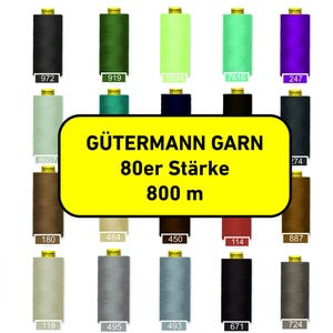 Gütermann Sewing Thread 80 Weight – 800 m Polyester Sewing Thread in Many Colors | High-Quality Industrial Thread for Clothing, Bags & Home Textiles