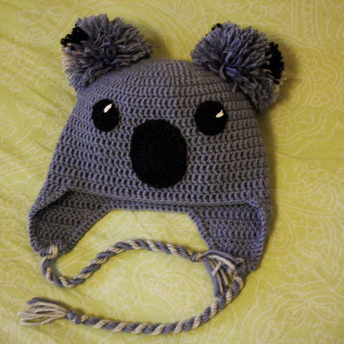 Koala baby soft hat funny gray koala hat crocheted koala Etsy