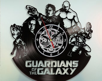Guardians Of The Galaxy Clock, Wall Clock Vintage, Vinyl Record Wall Clock, Gift For Kids, Marvel Comics Birthday Gift, Wall Clock Modern