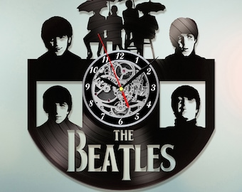 The Beatles art, Vinyl record wall clock, Beatles gifts, Beatles wall art, Beatles gifts for him, Beatles decor, Beatles Abbey Road art