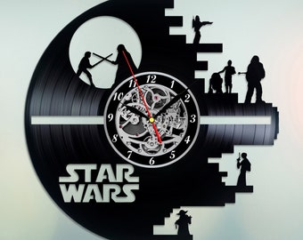 Star Wars Vinyl Wall Clock, Wall Clock Vintage, Han Solo Gift For Boy, Birthday Gift, Darth Vader Vinyl Record Wall Clock, Wall Clock Modern
