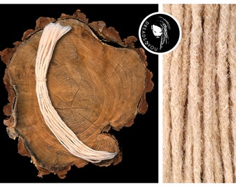 Dreadlock Dread Extensions in the color light blonde 45-50 cm ø 4-6 mm made by hand from high quality European cut braids