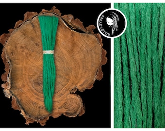 Dreadlock Dread Extensions in der Farbe Grün 20-25cm ø 4-6mm aus qualitativ hohen europäischen Schnittzöpfen in Handarbeit hergestellt